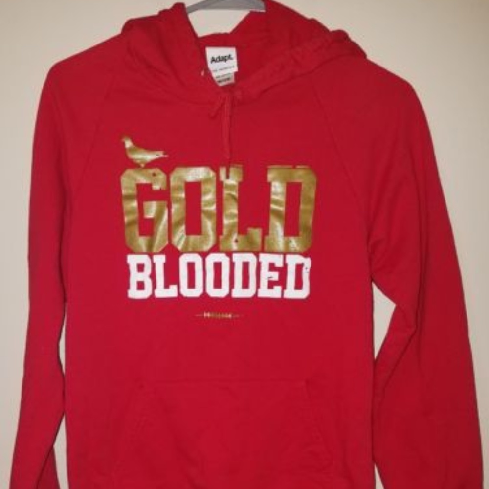 Gold-Blooded Red Sweatshirt Women's Size M Hoodie